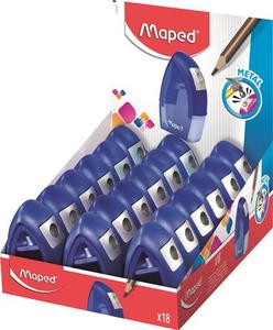 Hegyező 1 lyukú, MAPED Tonic Metal, műanyag, tartályos, 18db, vegyes