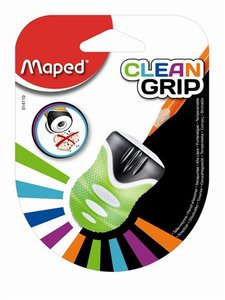 Hegyező 1 lyukú, MAPED Clean Grip, tartályos, műanyag, bliszteres.