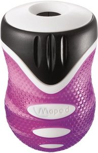 Hegyező 1 lyukú, MAPED Clean Grip, tartályos, műanyag, bliszteres.