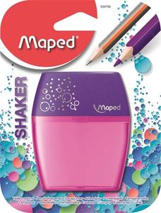 Hegyező 2 lyukú, MAPED Shaker, tartályos, műanyag, bliszteres, vegyes