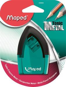 Hegyező 2 lyukú, MAPED Tonic Metál, tartályos, műanyag, bliszteres