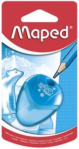 Hegyező 1 lyukú, MAPED I-Gloo, tartályos, bliszteres, vegyes színekben