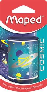 Hegyező 2 lyukú, MAPED Cosmic, tartályos, bliszteres, vegyes színek