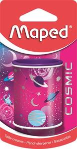 Hegyező 2 lyukú, MAPED Cosmic, tartályos, bliszteres, vegyes színek