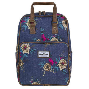 Hátizsák COOL PACK Cubic, 39x29,5x15cm, Blue Denim Flowers,