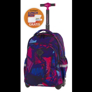 Hátizsák COOL PACK Junior, gurulós, 3 rekeszes, Crazy Pink Abstract