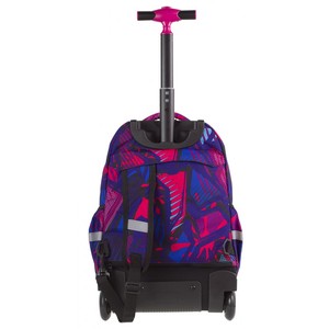 Hátizsák COOL PACK Junior, gurulós, 3 rekeszes, Crazy Pink Abstract