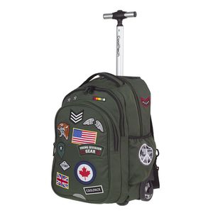 Hátizsák COOL PACK Junior, gurulós, 3 rekeszes, 33 l, Badges Green