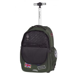Hátizsák COOL PACK Junior, gurulós, 3 rekeszes, 33 l, Badges Green