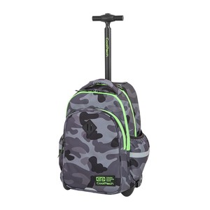 Hátizsák COOL PACK Junior, gurulós, 3 rekeszes, Camo Green Neon