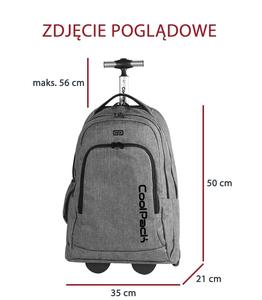 Hátizsák COOL PACK Summit, gurulós, 2 rekeszes, 36 l, Snow Grey,