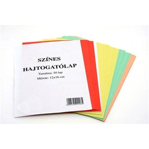 Hajtogatólap 12x16 cm, GRS, 50 lap, színes papír