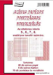 Színes pontrács, V-VIII. oszt. GRS, színes papírkészlet