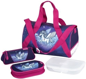 Iskolatáska Flexi Plus Pegasus töltött; 1,1kg; 36x39x22 cm, 15 liter.