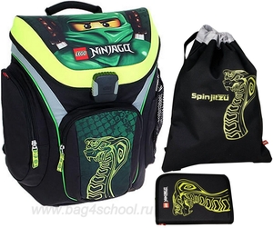 Iskolatáska szett Ninjago green LEGO Explorer 3 részes