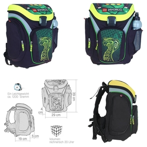 Iskolatáska szett Ninjago green LEGO Explorer 3 részes