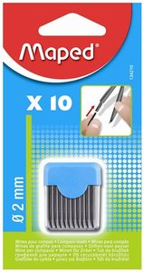 Körzőbél, MAPED, 2 mm átmérő, 10 db, fekete