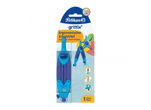 Körző PELIKAN Griffix, ergonomikus, 3 póthegy + 1 póttű, kék