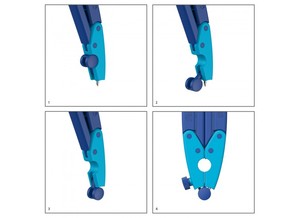 Körző PELIKAN Griffix, ergonomikus, 3 póthegy + 1 póttű, kék
