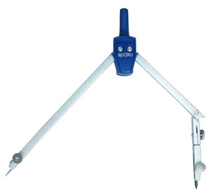 Körző SPOKO 0514 szett, 14 cm, 1 szára hajlítható, kék