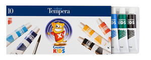 Tempera 10x16 ml, ICO Creative Kids, tubusos, 10 különböző szín.