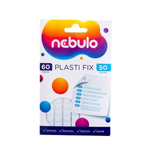 Gyurmaragasztó, NEBULO Plasti Fix, 50 gr, 60 kocka, fehér