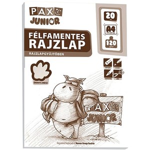 Rajzlap A4, 20 lap, PAX Junior dossziés, félfamentes, 120 g/m2, fehér