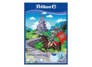 Rajzblokk A4, 100lap, PELIKAN, 70 g/m2, fehér belívekkel