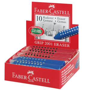 Radír FABER-CASTELL Grip 2001, háromszögletű, PVC-mentes, színes