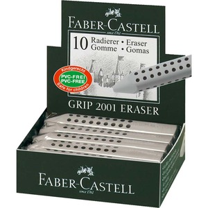 Radír FABER-CASTELL Grip 2001, háromszögletű, PVC-mentes, szürke