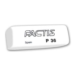 Radír FACTIS P-36, vágott végű 55x19x9 mm, fehér