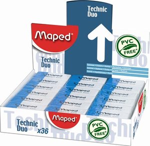 Radír MAPED Technic Duo, 36 db, kombinált (ceruza- és tintaradír)