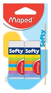 Radír MAPED Softy, 2 db, ceruzaradír, papírtokkal