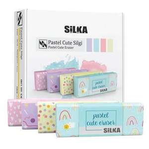 Radír SILKA Cuki, papírtokos, pasztell, vegyes minták