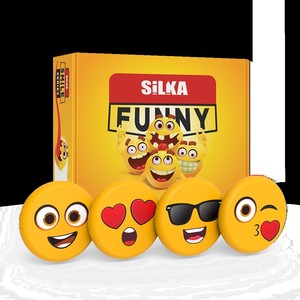 Radír SILKA Smile, dizájn mintával, nagy, színes kínálóban,