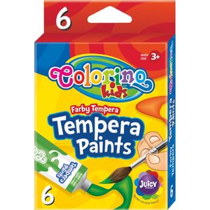 Tempera 6x12 ml, COLORINO Kids, tubusos, 6 különböző szín
