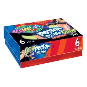 Tempera 6x20 ml, COLORINO Kids Glow fluoreszkáló, tégelyes, 6 szín
