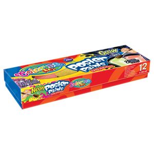 Tempera 12x20 ml, COLORINO Kids Mix, tégelyes, neon, metál, glitter