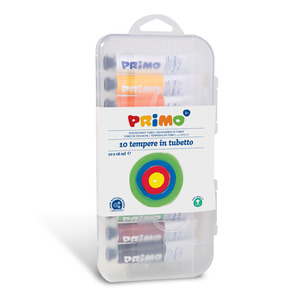 Tempera 10x18 ml, PRIMO 744T10GA, tubusos, 10 különböző színben