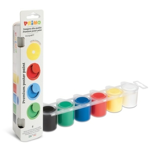 Tempera 6x25 ml, PRIMO 253TB6E, tégelyes, 6 szín