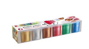 Tempera 6x25 ml, ICO S&uuml;ni, t&eacute;gelyes, 6 k&uuml;l&ouml;nb&ouml;ző metal sz&iacute;n