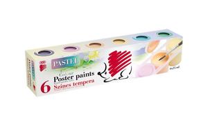 Tempera 6x25 ml, ICO S&uuml;ni, t&eacute;gelyes, 6 k&uuml;l&ouml;nb&ouml;ző pasztell sz&iacute;n