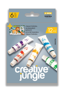 Tempera 6x12 ml, SaKOTA CEA2703A Creative Jungle Grey, alutubus