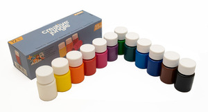 Tempera 12x25 ml, SaKOTA Creative Jungle, t&eacute;gelyes + kifestő lap,