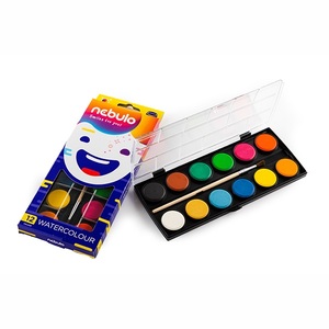 Vízfesték 12x28 mm, NEBULO, 12 db, 12 különböző szín + escet