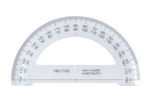 Szögmérő 180°, 10cm KOH-I-NOOR 746168, műanyag, átlátszó