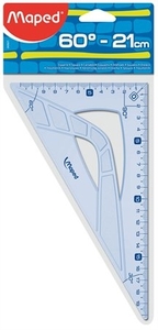 Vonalzó 60°, 21 cm, MAPED Graphic, háromszögű, átlátszó műanyag