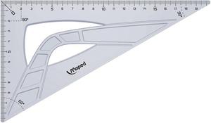 Vonalzó 60°, 21 cm, MAPED Graphic, háromszögű, átlátszó műanyag