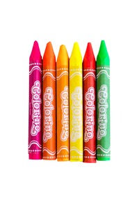 Zsírkréta készlet 6 db-os, COLORINO, háromszögletű, 6 neon szín