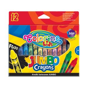 Zsírkréta készlet 12 db-os, COLORINO Kids Jumbo, 12 szín